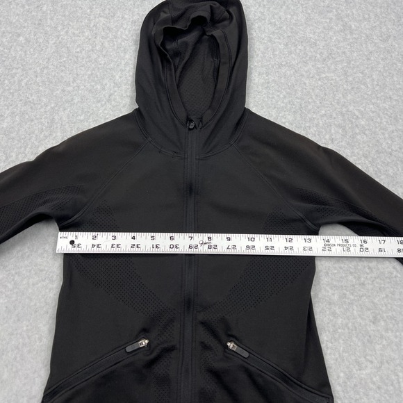 Lululemon Ventilate Jacket Women's 4 Black Full Zip Hooded Slim Stretch W4APXS - Picture 7 of 12